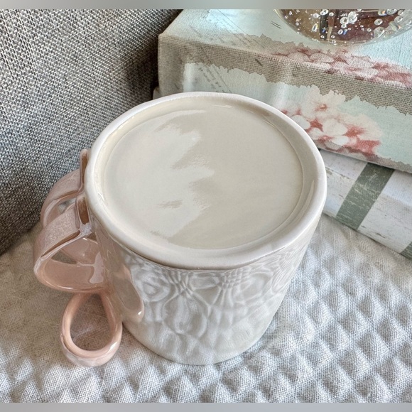 New Trendy Pink Bow Iridescent Textured Ceramic Coffee Tea Mug Cup 12oz w/ Box - Picture 10 of 10